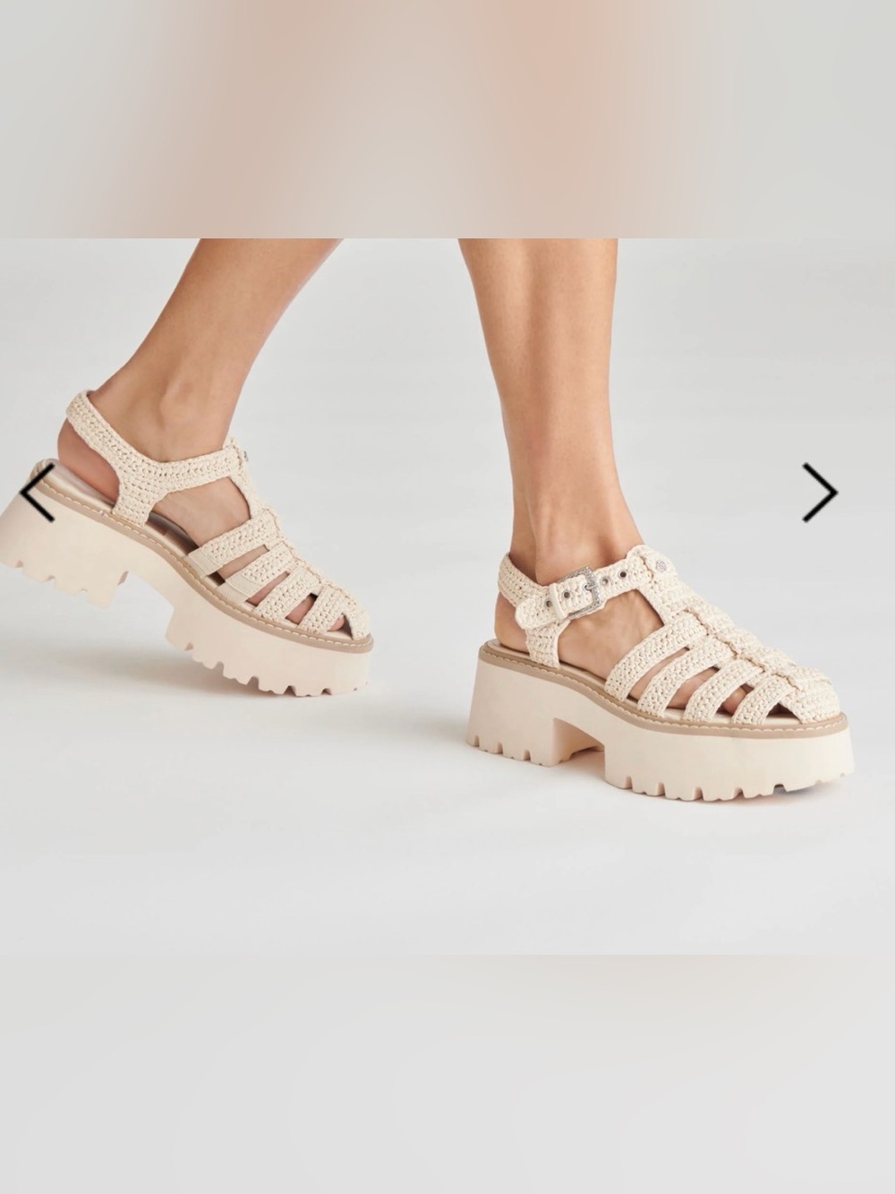 Dolce Vita Cream Woven Platform Sandal - Picture 3 of 8
